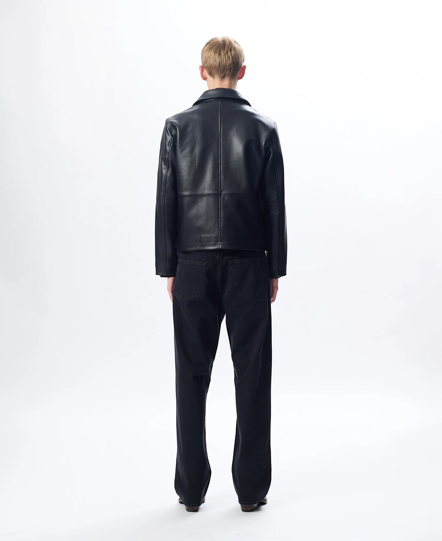 SHORT LEATHER JACKET BLACK - Image 4